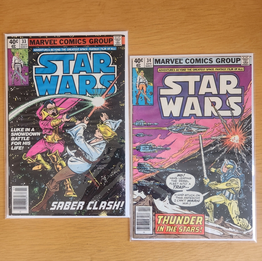 Star Wars #33 & #34, 1980s Marvel comic books (Lot of 2)